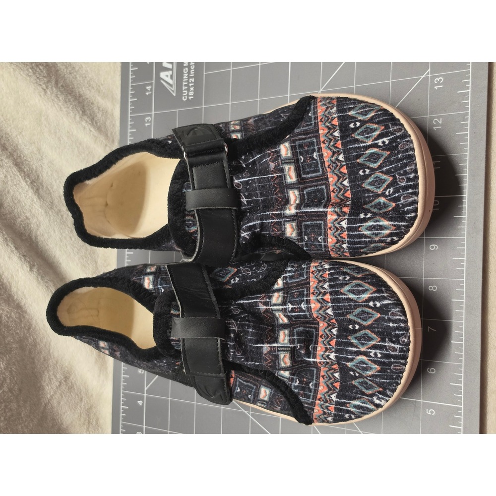 Spesoul Slippers Shoes Black Tribal Geometric Minimalist Slip On Size 40